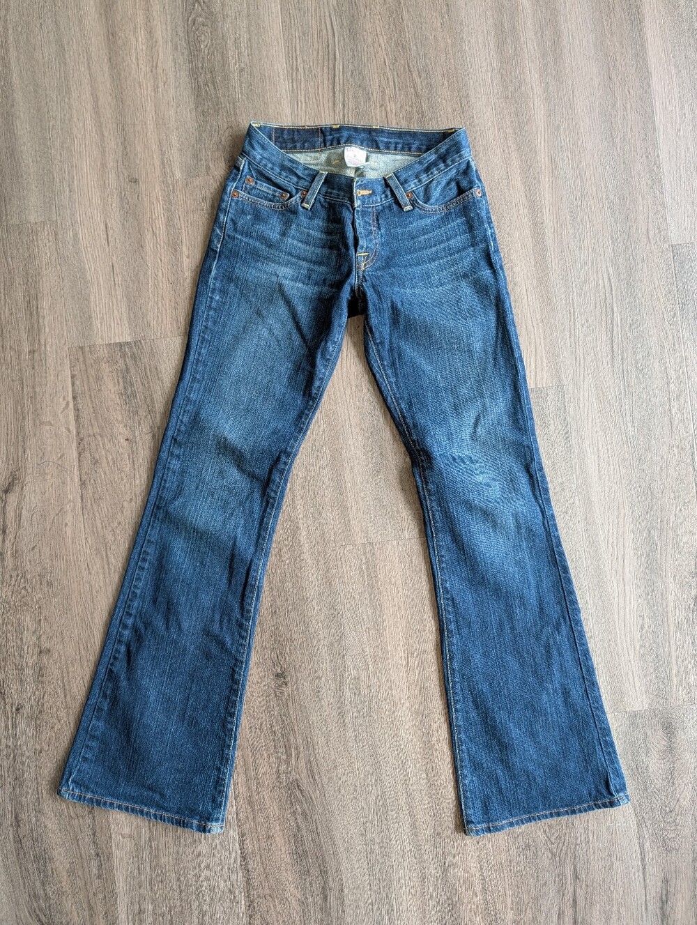 Lucky Brand Lil Maggie Boot Cut Flare  Blue Jeans Embroidered Pocket Low Rise